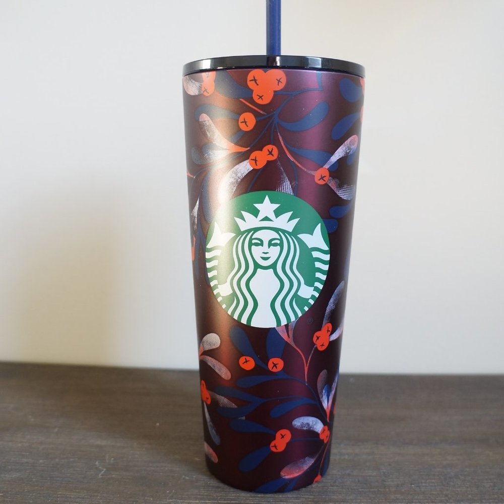 Starbucks Holiday 2020 Mistletoe Stainless Steel Tumbler 24oz